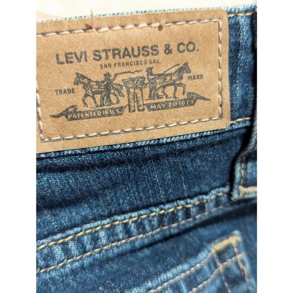 Levi's Junior Blue Medium-Wash & Red Ruffle Legs Skinny 503 Denim Jeans Size 5 - Picture 4 of 9
